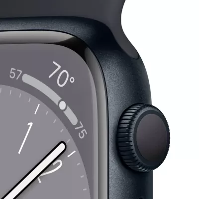 Imagem 44405 Apple Watch Series 8 GPS • Caixa meia-noite de alumínio – 45 mm • Pulseira esportiva meia-noite – Padrão