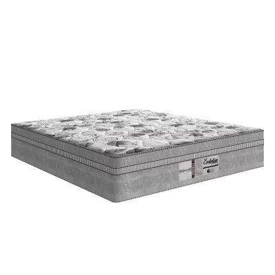 Imagem 29527 Cama Box + Cabeceira Cassis e Colchão Queen Probel Evolution 158x198x67cm Branco