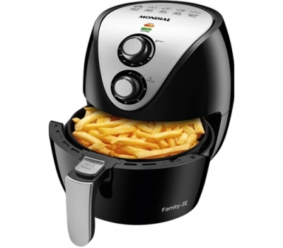 Imagem 412 Fritadeira Elétrica Sem Óleo Air Fryer Mondial AF-30 Family IV 3,5L Preta com Timer