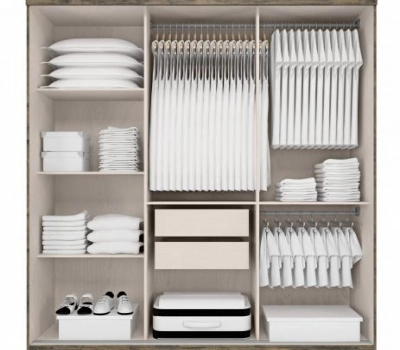 Imagem 1244 Guarda Roupa Casal com Espelho 3 Portas 2 Gavetas Istambul Espresso Móveis Branco/Carvalho