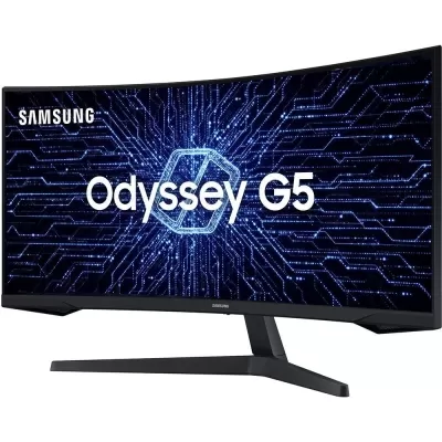 Imagem 49973 Monitor Gamer Samsung Odyssey G5 34 pol. VA Curvo Wide 165 Hz 2K QHD 1ms, FreeSync Premium HDR10 HDMI/DisplayPort - LC34G55TWWLXZD