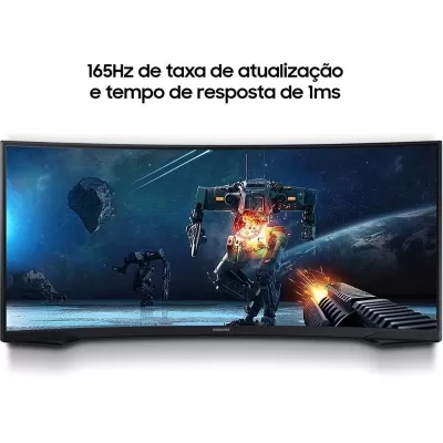 Imagem 49973 Monitor Gamer Samsung Odyssey G5 34 pol. VA Curvo Wide 165 Hz 2K QHD 1ms, FreeSync Premium HDR10 HDMI/DisplayPort - LC34G55TWWLXZD