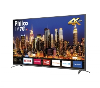 Smart TV LED 70 Philco Ultra HD 4k Cor Space Grey Áudio Dolby 3 HDMI 2 USB Wi-Fi 60HZ Leilão Smart TV LED 70 Philco Ultra HD 4k Cor Space Grey Áudio Dolby 3 HDMI 2 USB Wi-Fi 60HZ