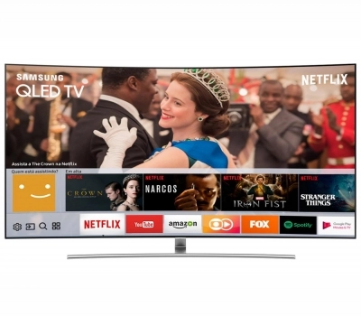 Imagem 1536 Smart TV QLED 65 UHD 4K Curva Samsung Q8C QPicture com Pontos Quânticos, HDR1500, QStyle, Design 360, One Connect, QSmart, HDMI e USB